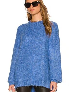 Pistola Carmen Mockneck Sweater Size M Canpenula Blue